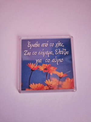 Plastic fridge magnet with quote new