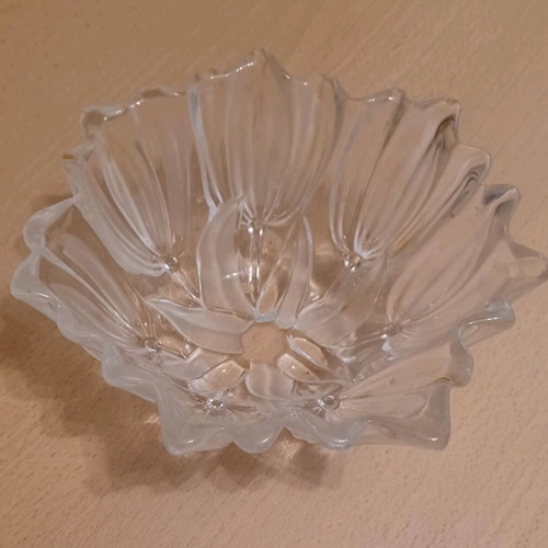 Crystal tulip fondue bowl vintage in excellent condition