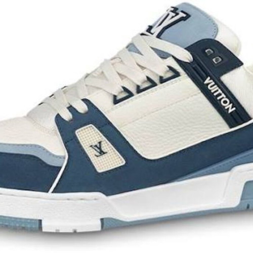 Louis Vuitton LV Trainers slightly used, white and blue, size 43