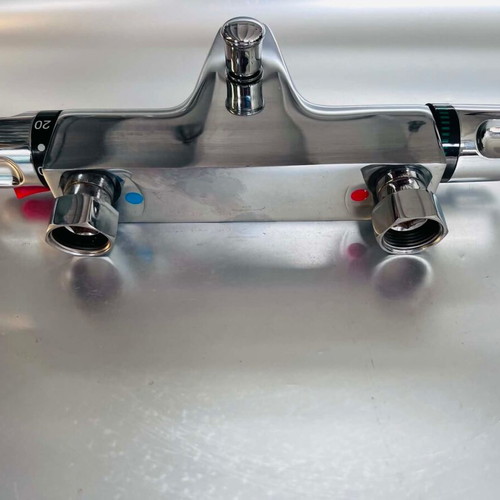 Thermostatic Shower Bath Mixer used, chrome finish