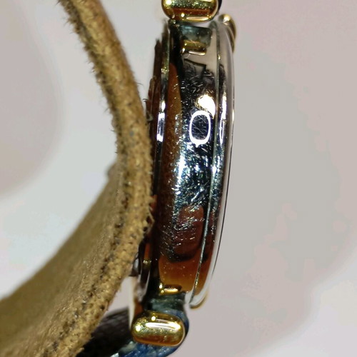 Vintage Dugena wristwatch women's used with leather strap and date