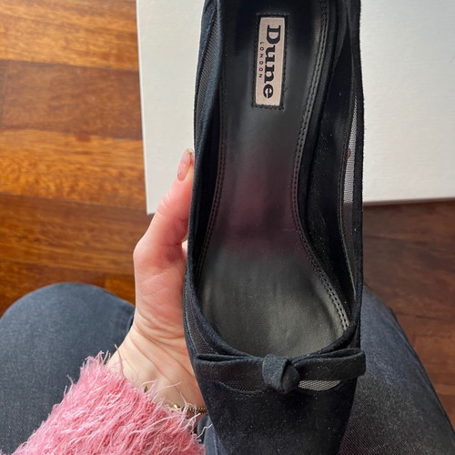 Dune London suede pumps used, size 38 with bow and low heel