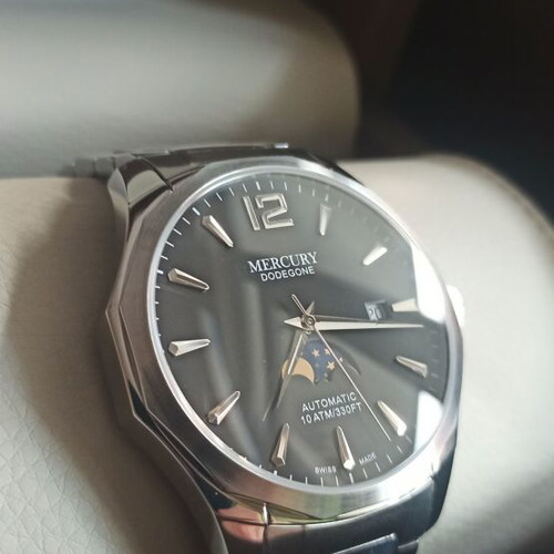 Swiss Automatic Mercury Dodecagon Moonphase Watch new
