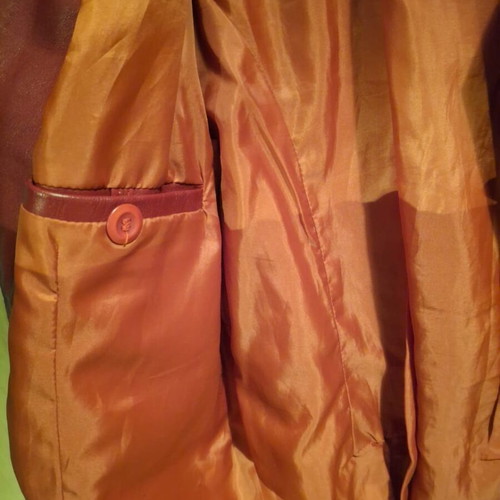 Vintage leather jacket women's, red, size L, like new