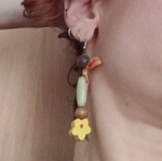 Flower dangle earrings new, handmade multicolor