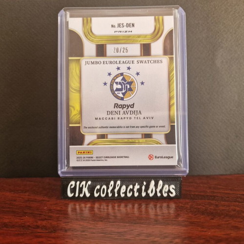 Panini Euroleague Select Maccabi Avdija Jumbo Jersey Patch Tie-Dye