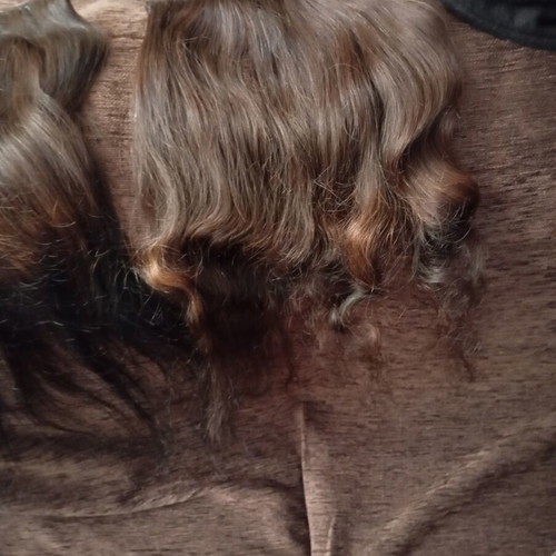 Hair extensions with clips dark brown, like new, set of 3