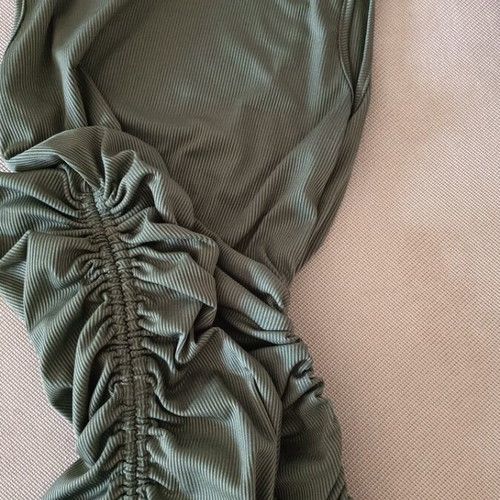Shein olive dress like new, size S with side ruching