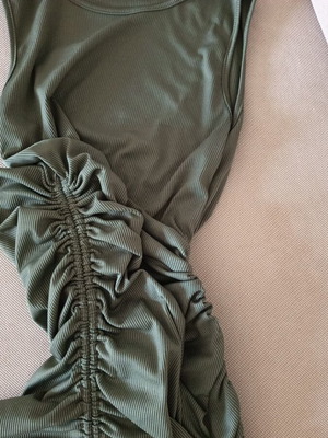 Shein olive dress like new, size S with side ruching