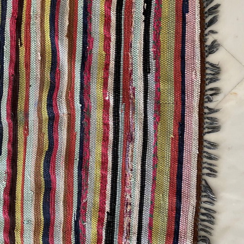 Cotton rag rug used 1.24x0.63 m