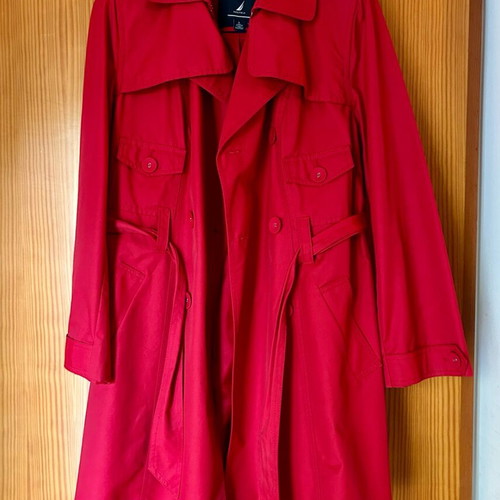 Nautica women's trench coat Large red like new