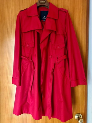 Nautica women's trench coat Large red like new