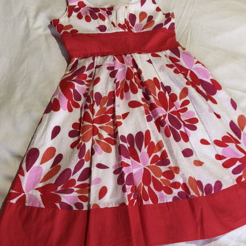 Portmans girls' dress size 8 years, like new, cotton, white and red