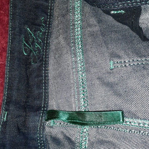 Jean skinny pants like new, blue and green stitching, size 30, pack of 2