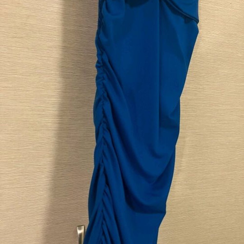 Shein blue dress like new, short with ruching and adjustable straps