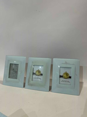 Set of 3 glass photo frames used 17.5x14