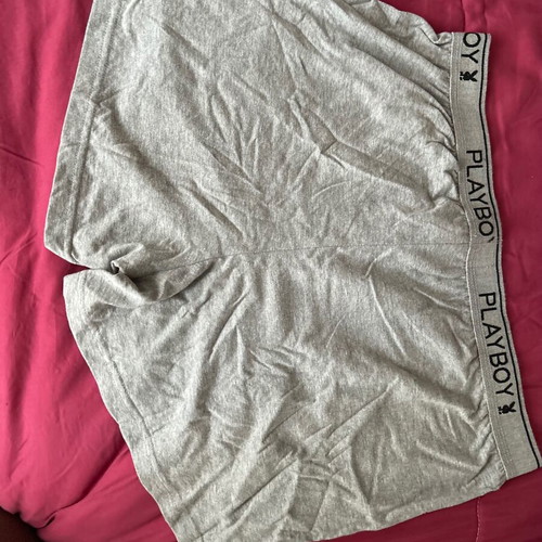 PLAYBOY boxers, Large, grey color.