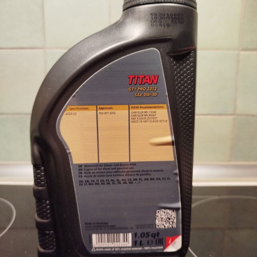 Fuchs Titan GT1 Pro 2312 0W-30 car engine oil new 1 liter
