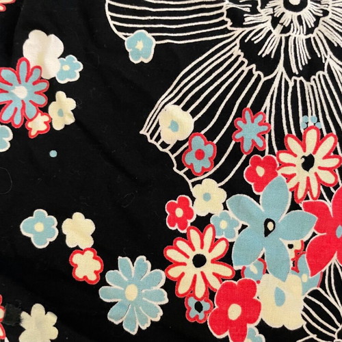 Etam A line mini skirt 60s style used, summer floral UK 18 EU 46
