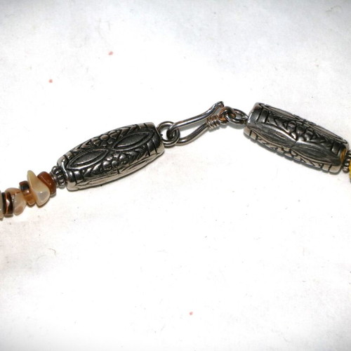 Tigers Eye Necklace with Shells and Sterling Silver 925 new
