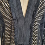 Cotton fishnet kaftan "Petra" black, Ancient Kallos