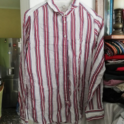 Lee striped cotton shirt small, like new, white and red