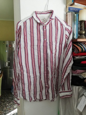 Lee striped cotton shirt small, like new, white and red
