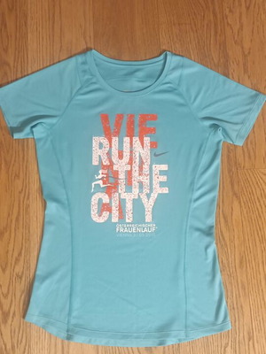 Nike Women's Running T-Shirt Vienna Marathon 2015 like new turquoise green