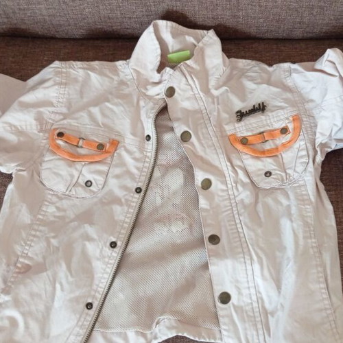Funky lightweight jacket for boys like new, white and beige, age 5