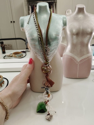 Handmade necklace with various pendants