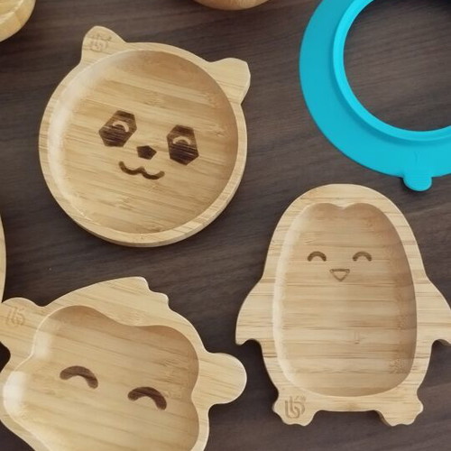 Σετ φαγητού μωρού Bamboo Bamboo με πιάτα, ποτήρι και κουτάλι