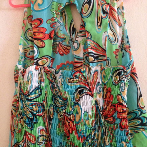 Floral backless dress used, multicolored