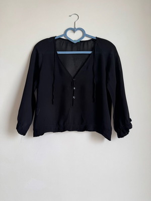 Benetton vintage crop top μεταχειρισμένο, μαύρο, μέγεθος S