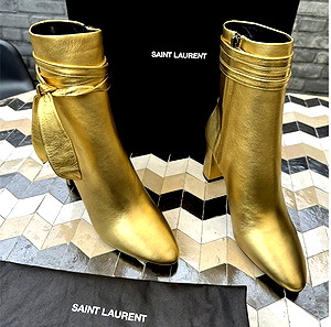 Saint Laurent gold boots