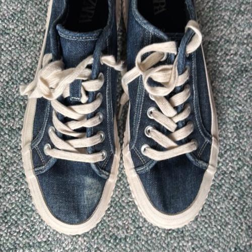 Zara denim shoes used, size 42, blue