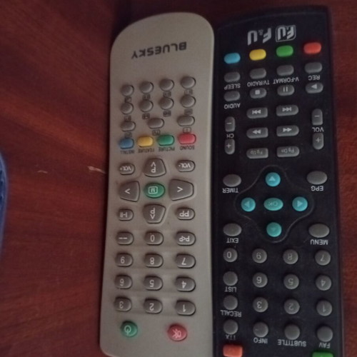Blue Sky and Fandu TV remote controls like new, set of two