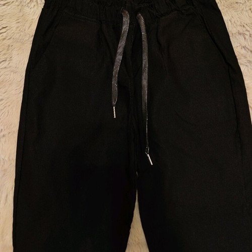 Women's black pants with drawstring and elastic waist like new, size XL