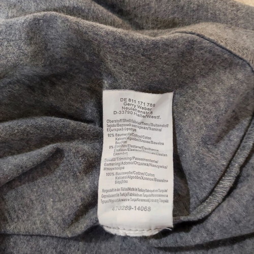 Gerry Weber 2-in-1 mock shirt jumper with ruffle collar, grey, size UK 14 EU 40