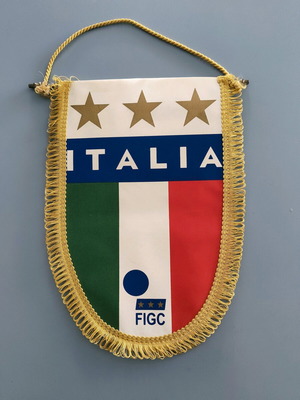 Vintage Italy National Team Banner used with 3 stars 30cm