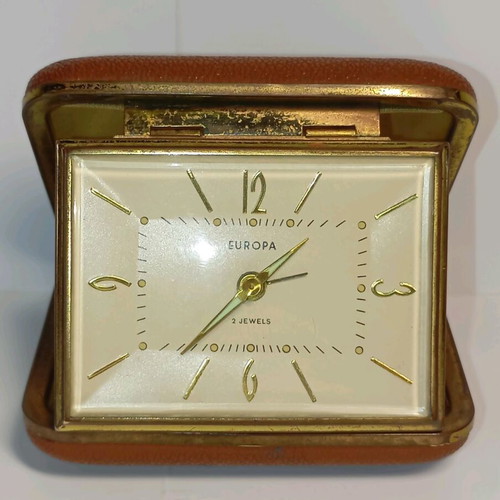 Vintage travel clock used, mechanical, analog