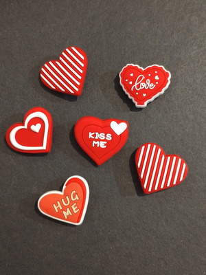 Crocs charms set like new, cute love design