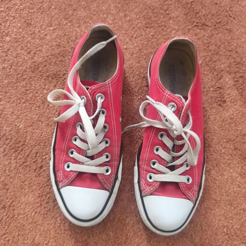 Converse All-Star sneakers used, women's size 37.5, red and white