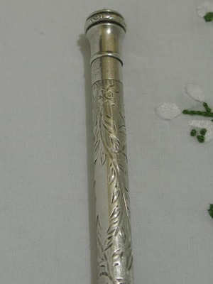 Sterling silver mechanical pencil used, handcrafted England 20th century