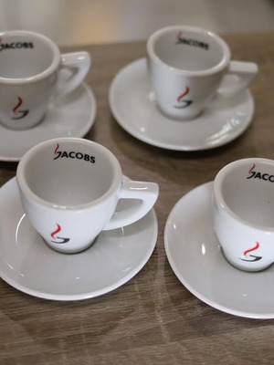 Σετ 8 φλιτζάνια για καφέ, 4 Λουμίδης και 4 Jacobs, καινούργια