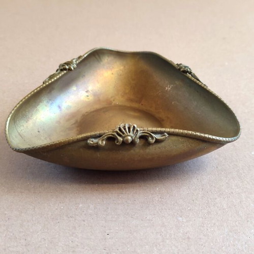 Vintage brass ashtray handmade used 1960s