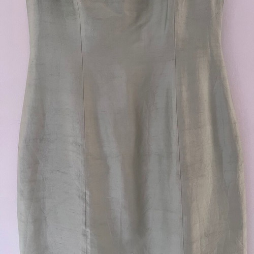 Escada 100% silk linen dress, green, made in Germany