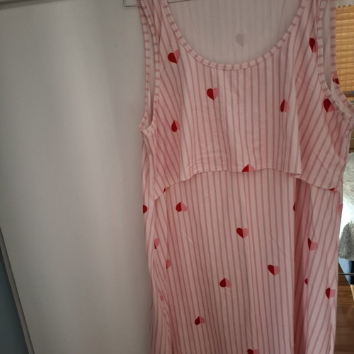 Maternity and nursing dress and robe set like new, XL, white and pink