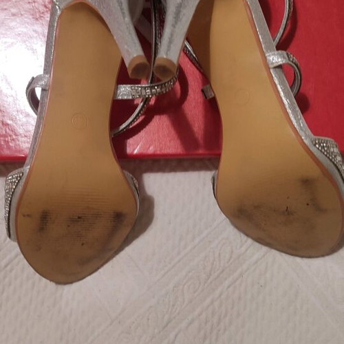 Nak high-heeled bridal sandals No 38 like new with rhinestones