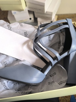 Blue sandals with block heel size 39