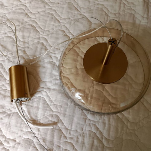Lobby pendant light metal-glass like new